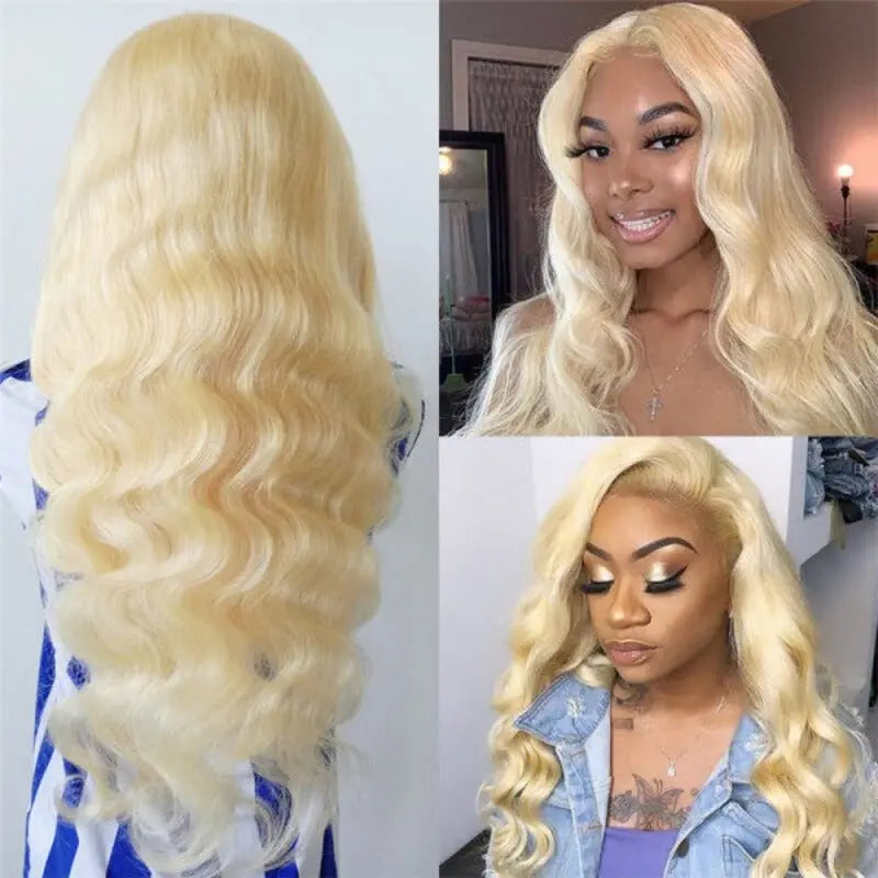 Blonde 613 Color 3 Bundles Body Wave Virgin Hair With 13*4 Lace Frontal