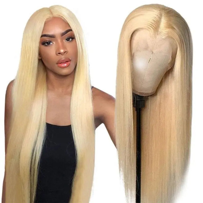 Blonde 613 Color 3 Bundles Brazilian Straight Virgin Hair With 4*4 Lace Closure