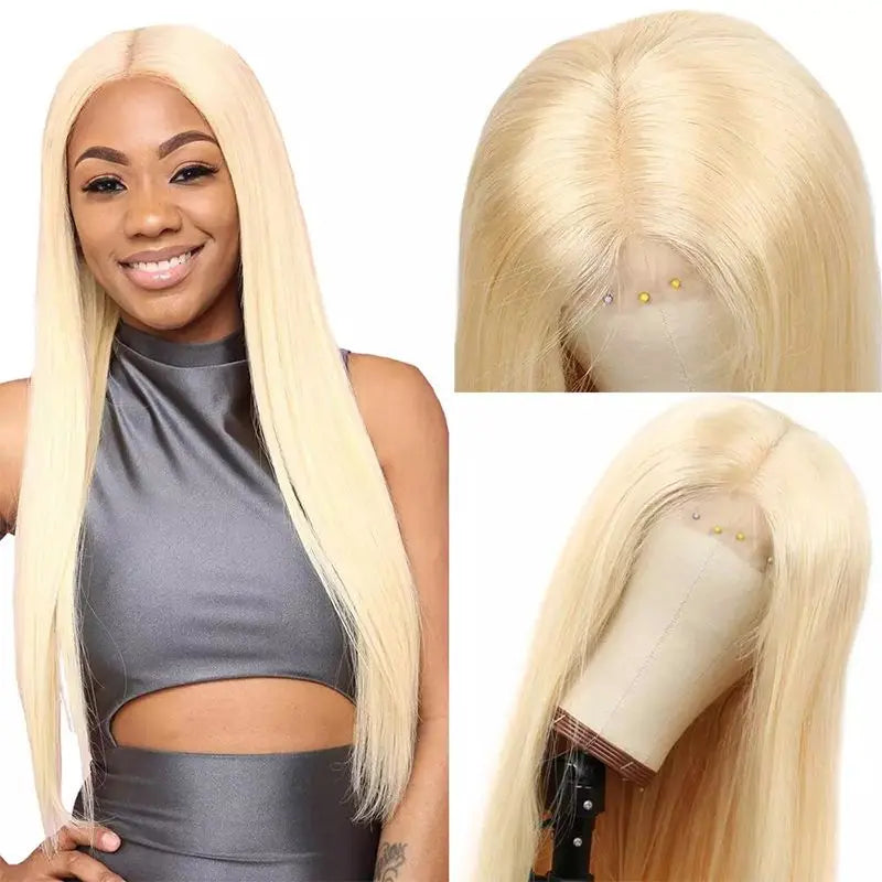 Blonde 613 Color 3 Bundles Straight Virgin Hair With 13*4 Lace Frontal