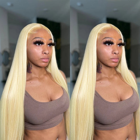 613 Blonde High-Density 4×4 HD Lace Closure Wig Straight Human Hair