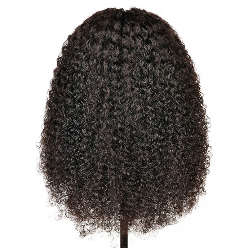 Ulike Upgrade Kinky Curly V Part Wig No Glue No Sew No Gel No Leave Out Needed Human Hair 180 Density Thin Part Wig