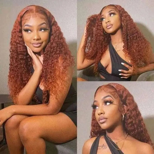 Hair Influencer's Recommend! Ginger Brown Romantic Wave Lace Frontal Lace Wig