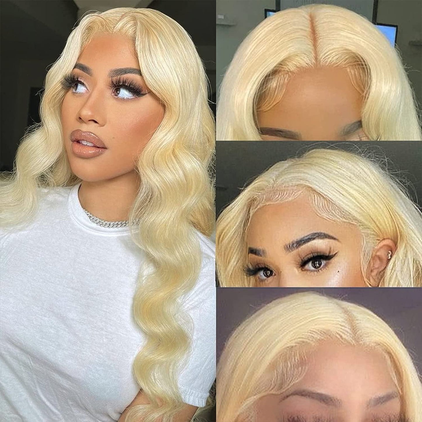 Blonde Color Body Wave 5×5 HD Lace Closure Wigs Human Hair