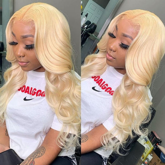 613 Blonde Hair Color Body Wave 13x6 HD Lace Frontal Wigs Human Hair