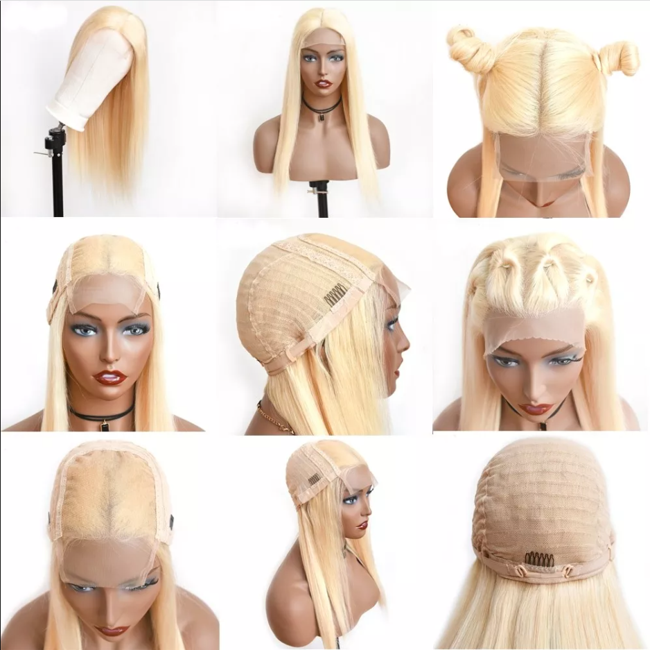 613 Blonde High-Density 4×4 HD Lace Closure Wig Straight Human Hair