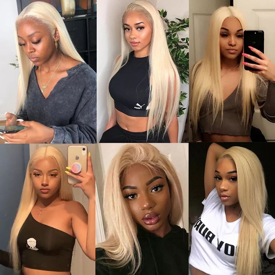 613 Blonde High-Density 4×4 HD Lace Closure Wig Straight Human Hair