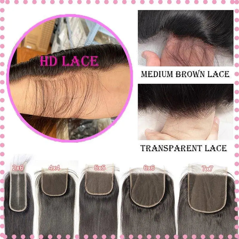 Human Hair 4*4 HD Invisible Transparent Lace Closure