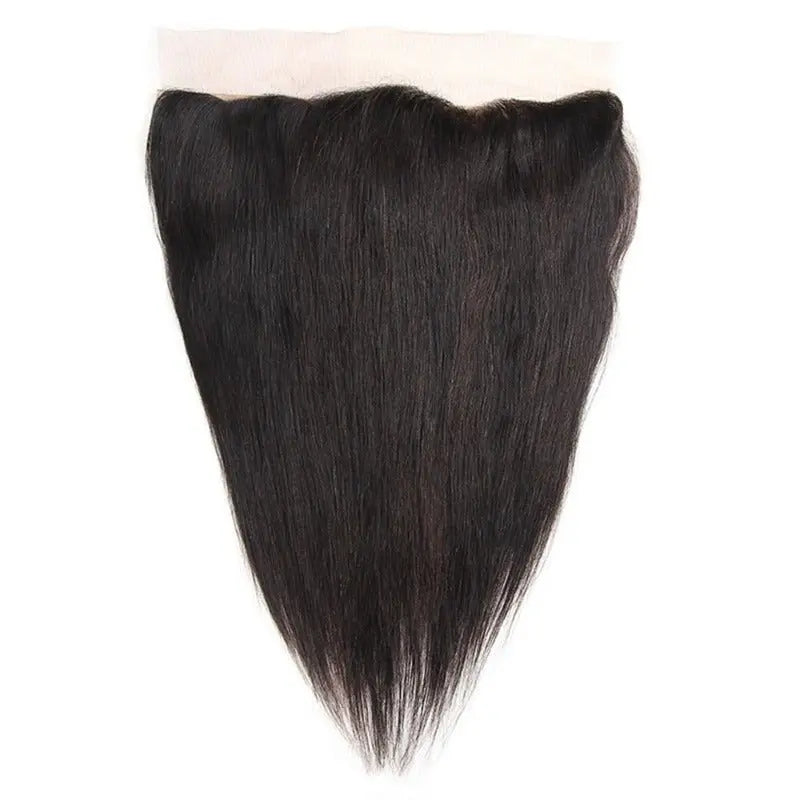 Natural Black 3 Bundles Straight Brazilian Virgin Hair With 13*4 Lace Frontal