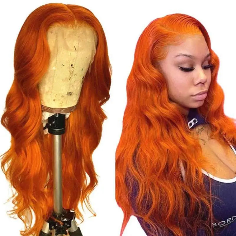 New Fashion Orange Color 13*4 Lace Frontal Wig Straight/Body Wave