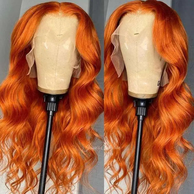 New Fashion Orange Color 13*4 Lace Frontal Wig Straight/Body Wave