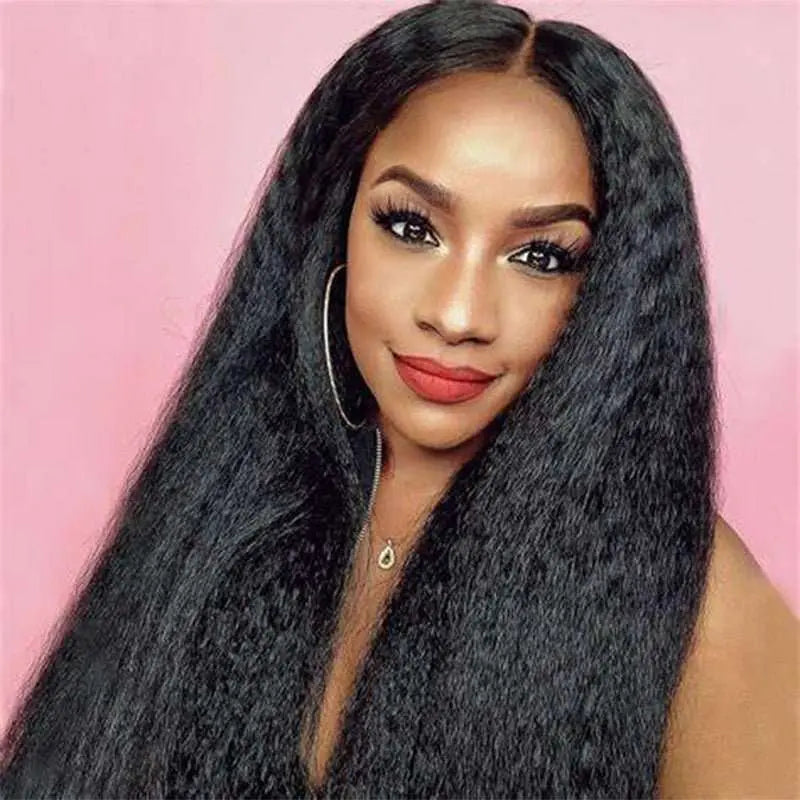 New Yaki Straight 13x4 Lace Frontal Wig Brazilian Virgin Human Hair