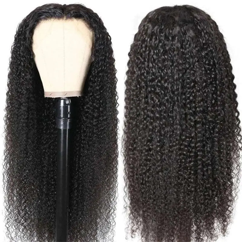 No Shedding 13x4 Transparent Lace Frontal Jerry Curly Wigs Brazilian Virgin Human Hair