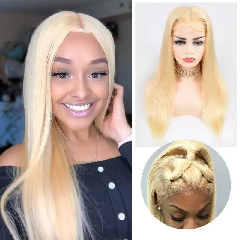 Princess 613 Blonde Color Straight Hair 13*4 Lace Frontal Wigs