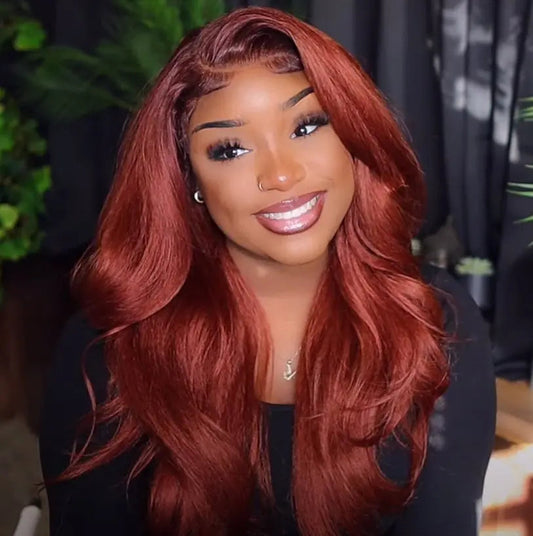 Reddish Brown Auburn Color Body Wave 13*4 Lace Frontal Wigs