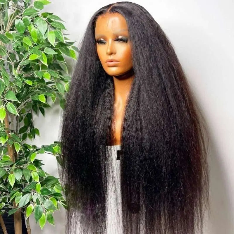 Undetectable Invisible Lace 13x4 Frontal Yaki Straight Wig丨Real HD Lace