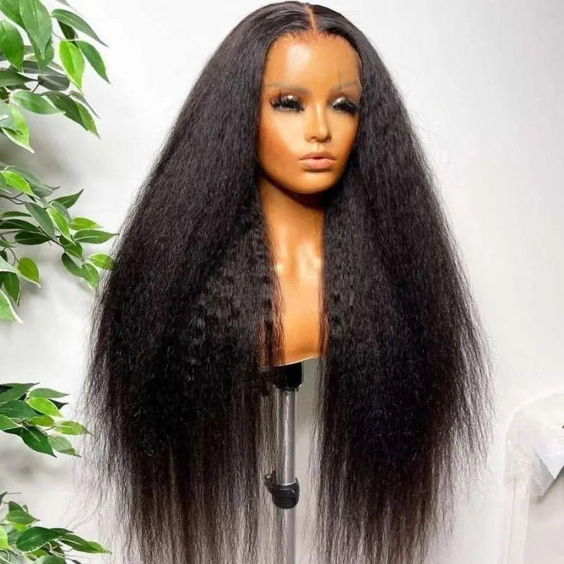 Undetectable Invisible Lace 13x4 Frontal Yaki Straight Wig丨Real HD Lace