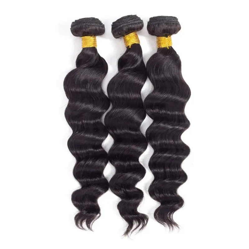 Ulike Hair 3 Bundles Loose Deep Super High Class Premium Virgin Hair Natural Black