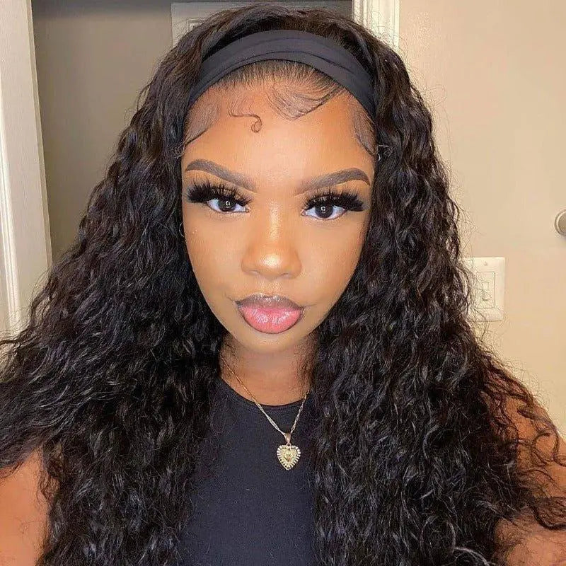 Ulike Hair Glueless Headband Deep Wave Wig For Black Woman 150%Density