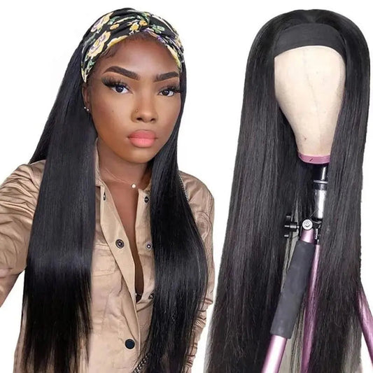 Glueless Headband Straight Wig For Black Woman 150%Density