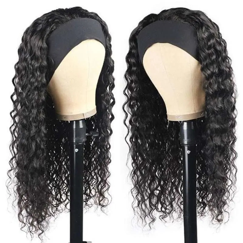 Ulike Hair Glueless Headband Water Wave Wig For Black Woman 150%Density