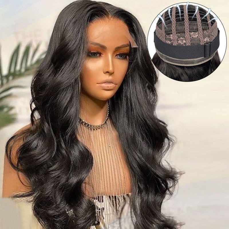 Ulike 13x4 Transparent Lace Body Wave Human Hair Wigs Quick Install Glueless Wig With Breathable Cap