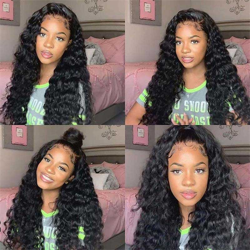 Ulike 13x4 Transparent Lace Double Drawn 15A Grade Deep Wave Lace Front Wigs Affordable Price