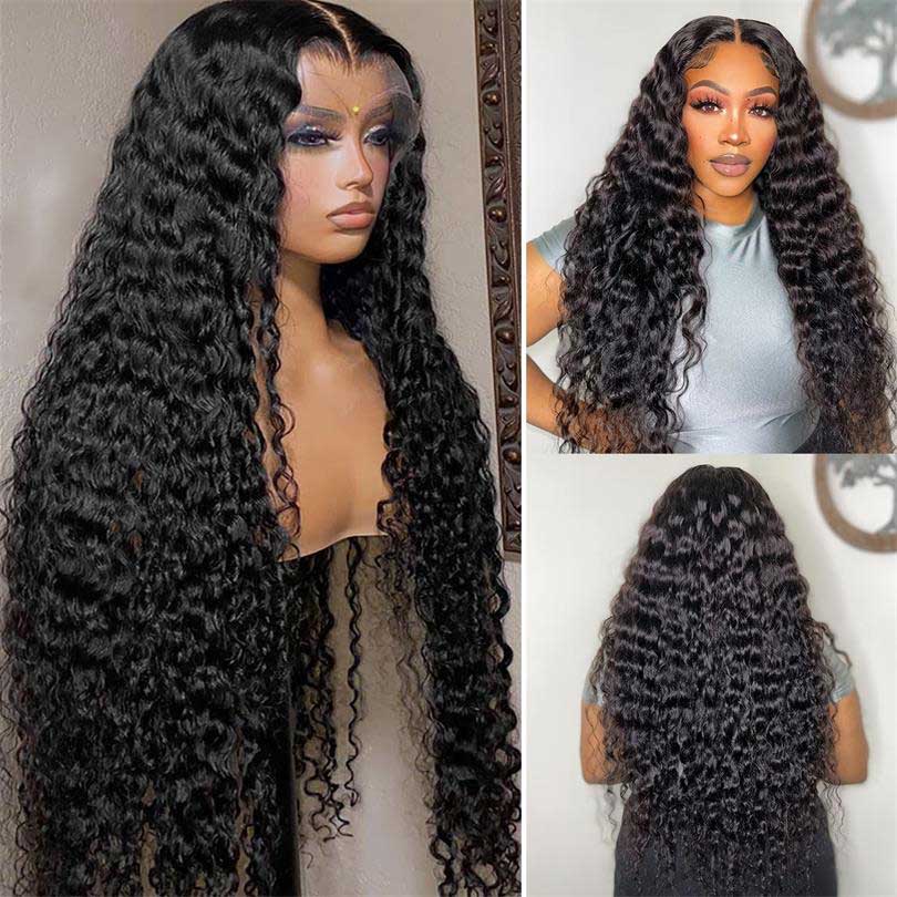 Ulike 13x4 Transparent Lace Double Drawn 15A Grade Deep Wave Lace Front Wigs Affordable Price