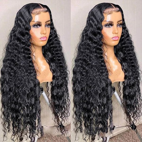 Ulike 15A Double Drawn Water Wave Lace Front Wigs Transparent Lace 13x4 Wigs Pre Plucked