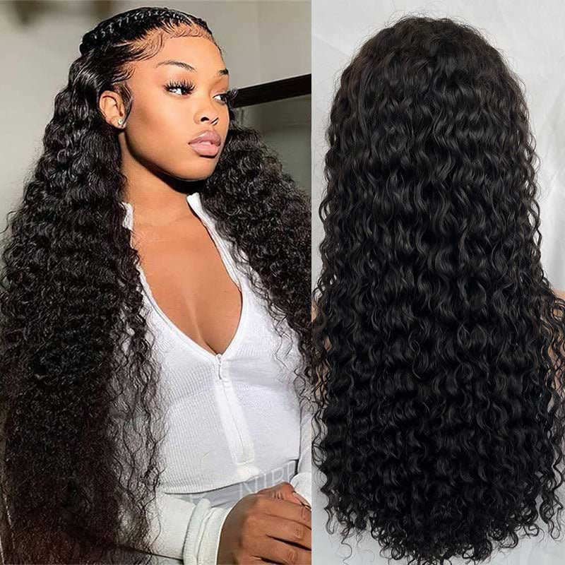 Ulike 15A Double Drawn Water Wave Lace Front Wigs Transparent Lace 13x4 Wigs Pre Plucked