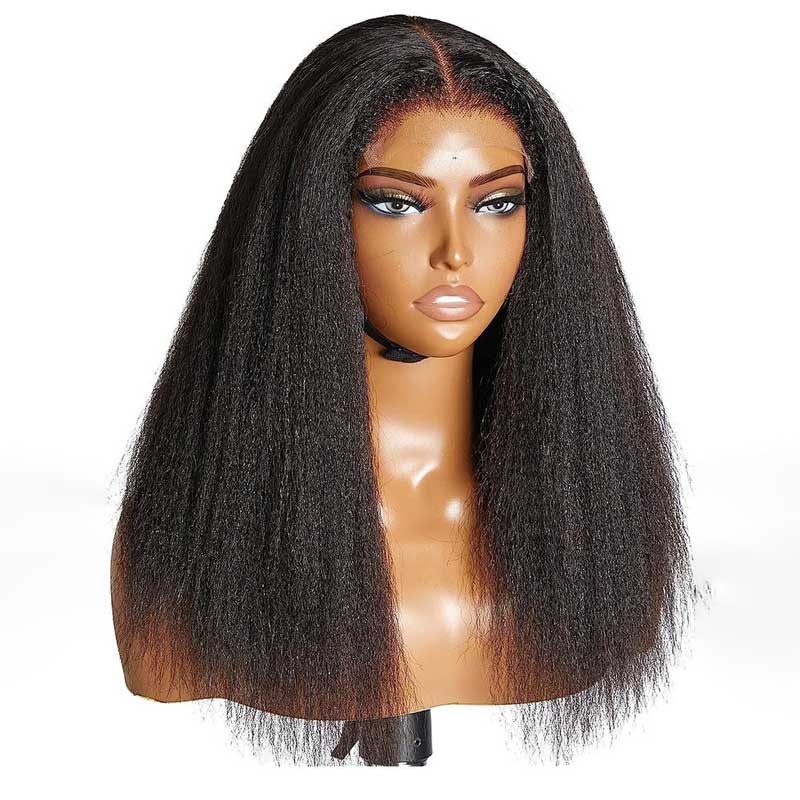 Ulike 4C Edge Hairline Kinky Straight 5x5 Glueless Wigs Human Hair Wigs With Curly Baby Hair