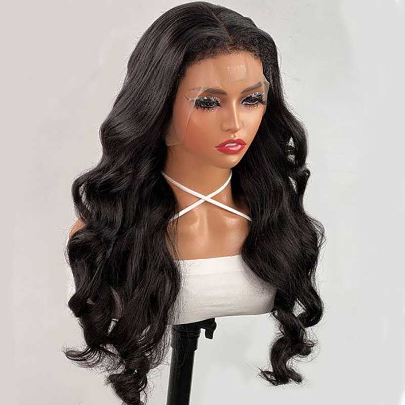 Ulike 4C Edges 360 Lace Wigs Realistic Hairline Body Wave Wigs With Kinky Baby Hair Edges