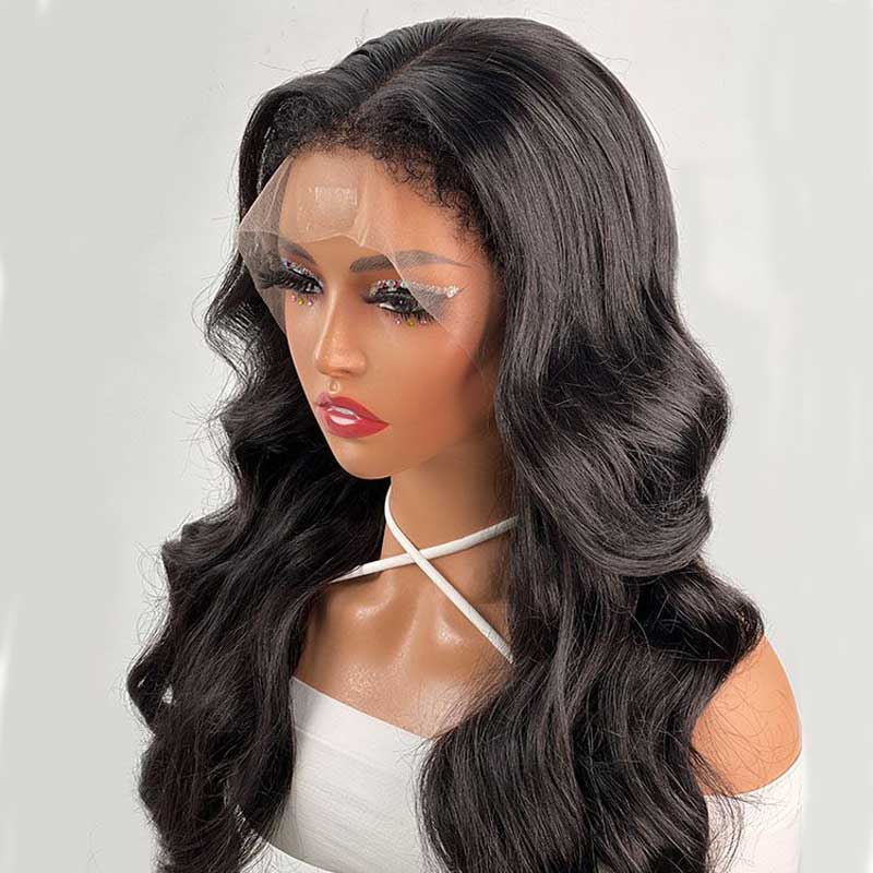 Ulike 4C Edges 360 Lace Wigs Realistic Hairline Body Wave Wigs With Kinky Baby Hair Edges