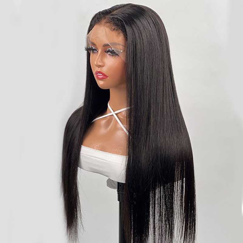 Ulike 4C Kinky Edges 360 Lace Straight Wigs Transparent Lace Human Hair Wigs