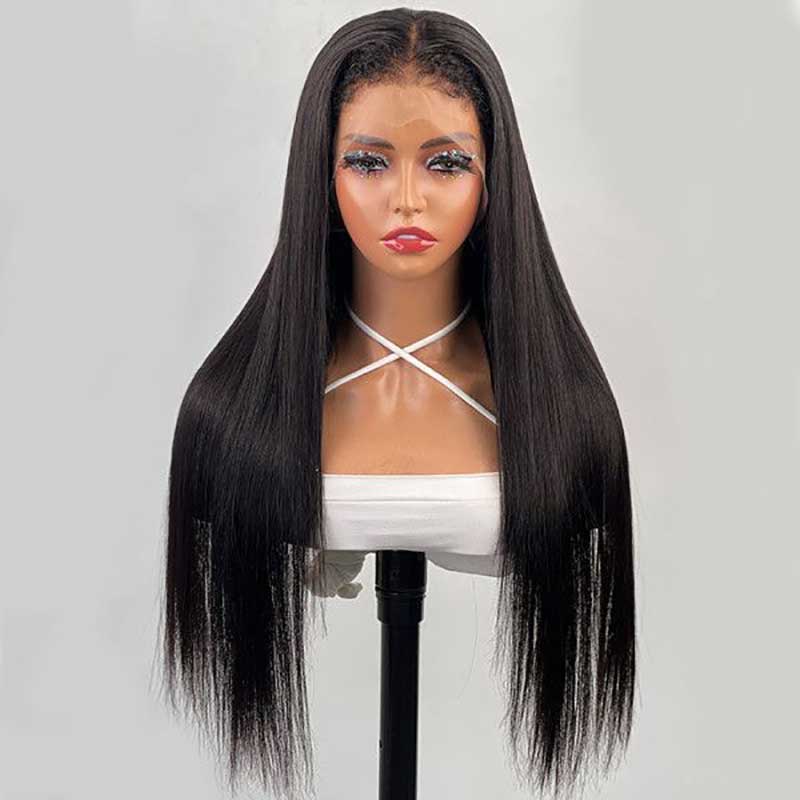 Ulike 4C Kinky Edges 360 Lace Straight Wigs Transparent Lace Human Hair Wigs