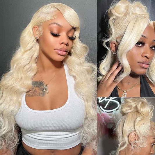 Ulike 613 Blonde 360 Transparent Lace Body Wave Wigs Human Hair Pre Plucked Hairline