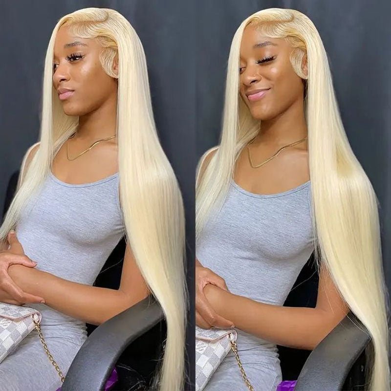 Ulike 613 Blonde 360 Transparent Lace Straight Wigs Human Hair Pre Plucked Hairline