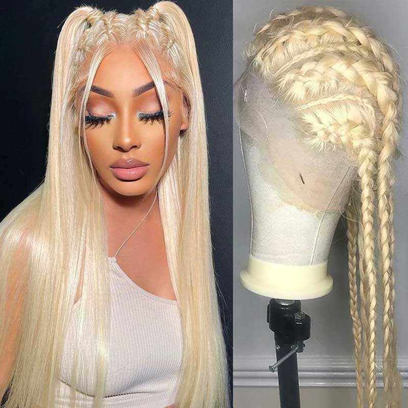 Ulike 613 Blonde 360 Transparent Lace Straight Wigs Human Hair Pre Plucked Hairline