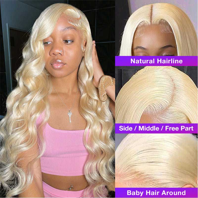 Ulike 613 Blonde Lace Front Wigs Body Wave Human Hair 13x6 Frontal Wigs Pre-plucked Hairline