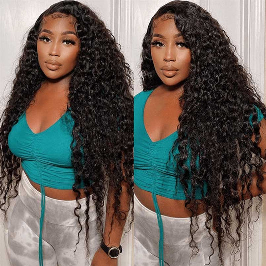 Ulike Air Wig 13x4 Transparent Lace Front Wear & Go Deep Wave Glueless Lace Wigs