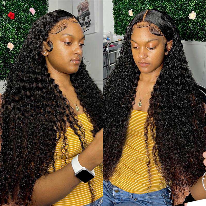 Ulike Air Wig 13x4 Transparent Lace Front Wear & Go Deep Wave Glueless Lace Wigs