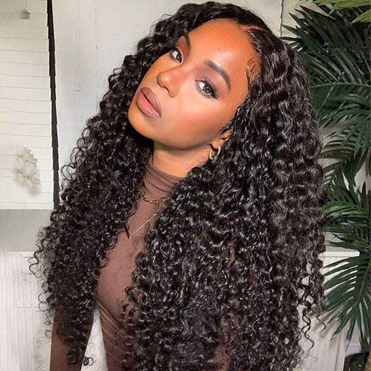 Ulike Best Jerry Curly Human Hair Wigs 100% Natural Hair Pre-Plucked 13x6 HD Lace Front Wigs For Women 180% Density