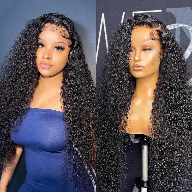 Ulike Best Jerry Curly Human Hair Wigs 100% Natural Hair Pre-Plucked 13x6 HD Lace Front Wigs For Women 180% Density