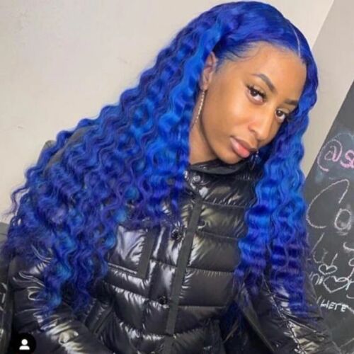 Ulike Blue Lace Front Wigs Deep Wave Human Hair 13x4 Wigs Pre Plucked Natural Hairline