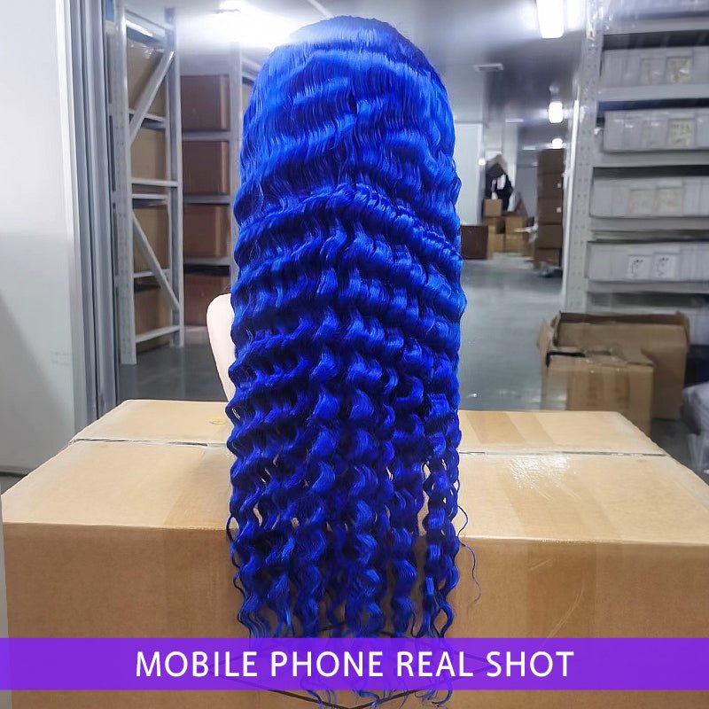 Ulike Blue Lace Front Wigs Deep Wave Human Hair 13x4 Wigs Pre Plucked Natural Hairline