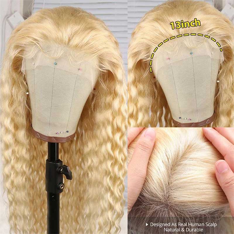 Ulike Deep Wave 613 Blonde Wigs Luxurious 13x6 Blonde Human Hair Lace Front Wigs For Sale