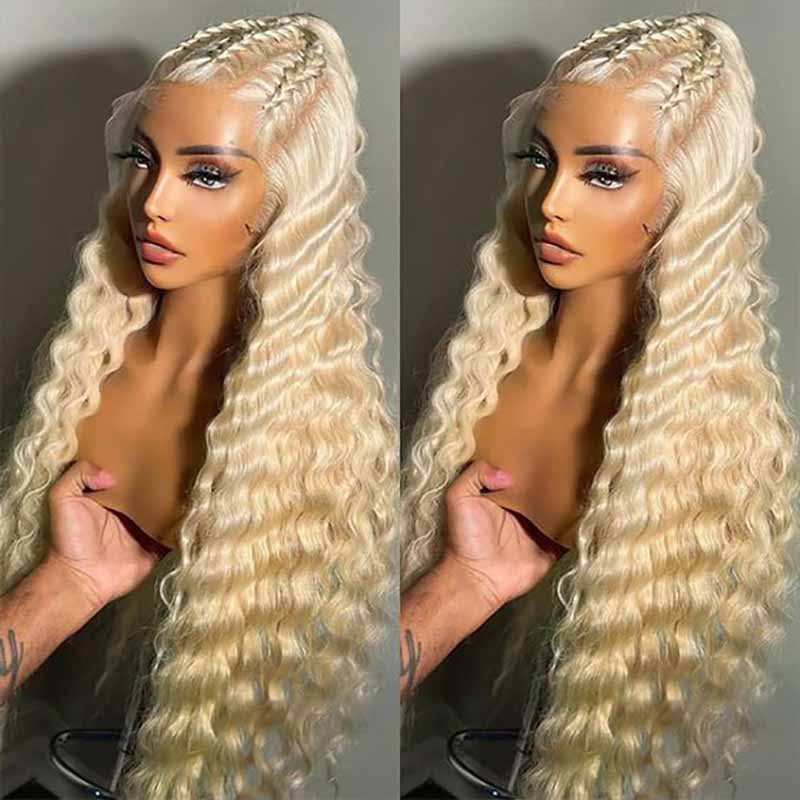 Ulike Deep Wave 613 Blonde Wigs Luxurious 13x6 Blonde Human Hair Lace Front Wigs For Sale