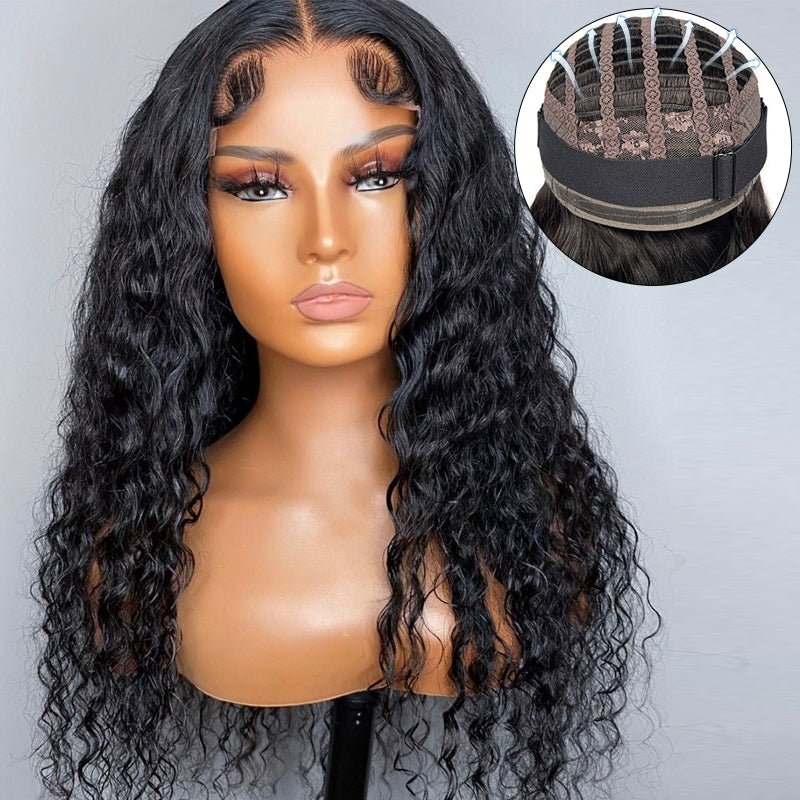 Ulike Deep Wave Pre Cut 5x5 Transparent Lace Closure Wig Human Hair Glueless Lace Wigs With Breathable Cap