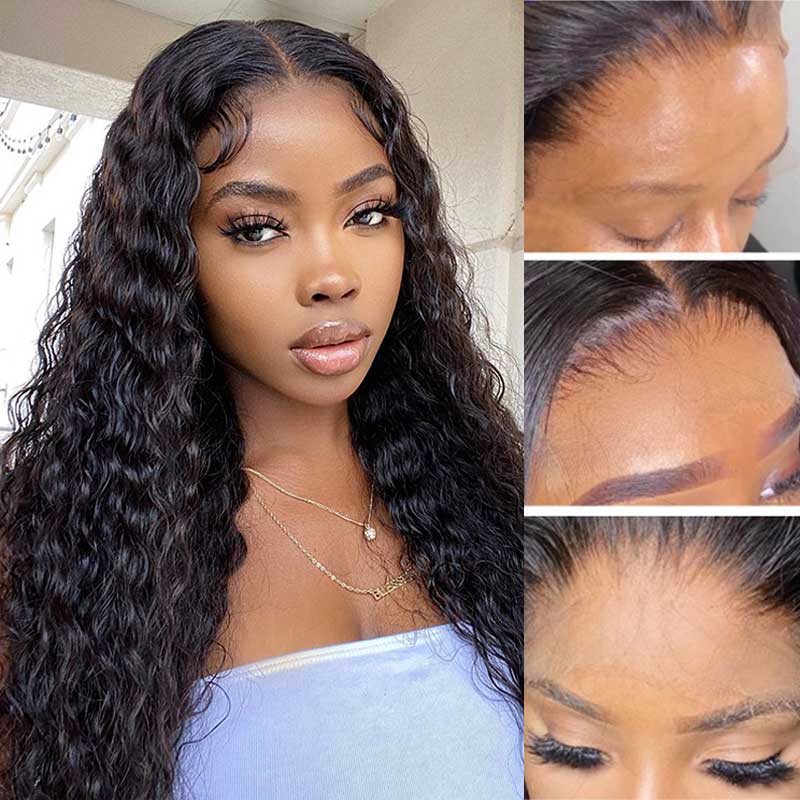 Ulike Deep Wave Transparent Lace Wigs Human Hair 13x4 Transparent Lace Wigs