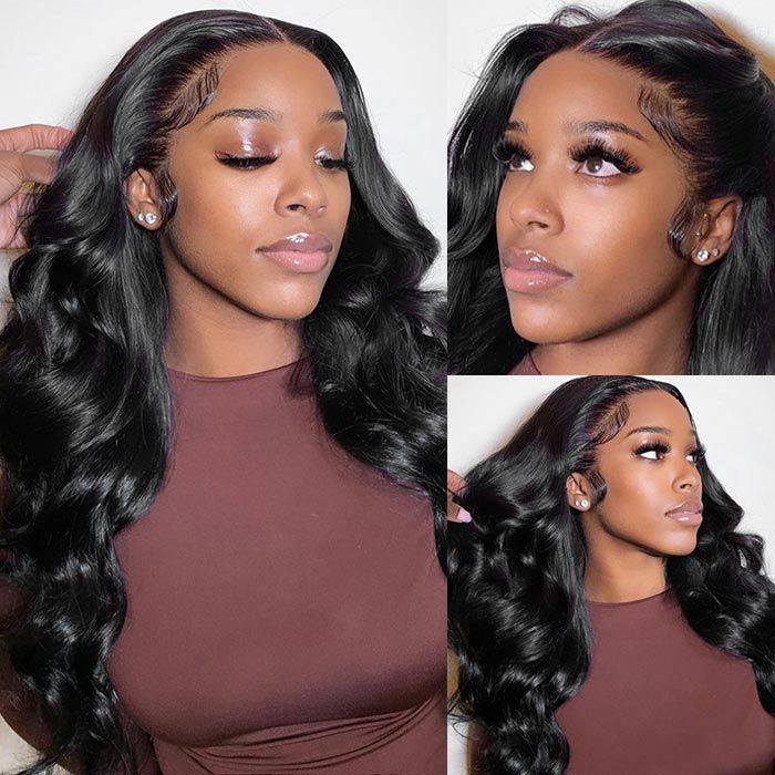 Ulike Double Drawn 15A Body Wave Lace Front Wig Transparent Lace 13x4 Wig With Baby Hair