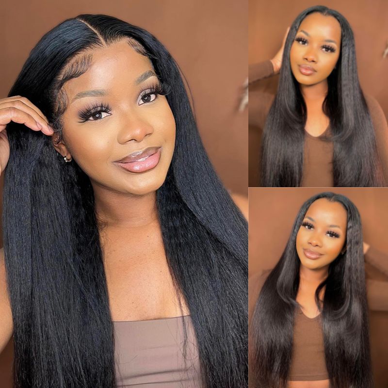 Ulike Effortless Glueless 5x5 Transparent Lace Closure Wig Kinky Straight Lace Wig For Women